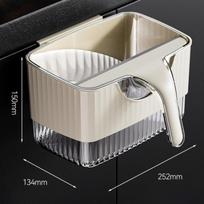 Over The Cabinet Hanging Kitchen Trash Can With Detachable Scraper Drainage Design For Food Waste Disposal