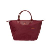 LONGCHAMP Poliamido Drobės Rankinė su Odine Koldūno Formos Rankine, Viena Peties Rankinė Vidutinė Moteriška Bordo 1623619209 One Size 1 kaštoninė