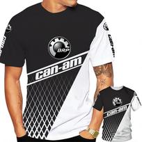 Short Sleeve T-Shirt with Can-Am BRP Logo, Casual Trendy Tee S black