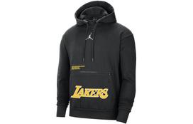 Jordan NBA Los Angeles Lakers, Letter Hooded Casual Fleece Lined Long M black