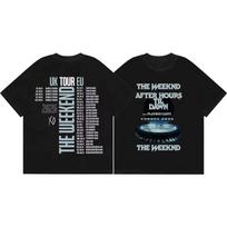 The Weeknd After Hours Til Dawn Tour 2026 Merch T Shirts Fashion Hip Hop Short Sleeve T-shirts Men Women Casual Cotton T-shirt L gray