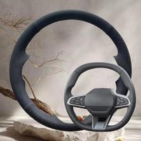 Minkštas zomšas Vairo apdangalas Dacia Duster Spring 2024 2025 m. „Pasidaryk pats“ vairo apdangalas Automobilių interjero aksesuarai Red Thread white
