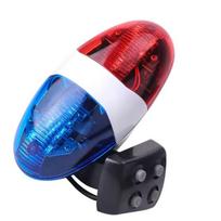 6 LED Dviratininko Policijos Priekinis Žibintas Įspėjamoji Sirena Važiavimas Dviračiu Elektrinis Signalinis Ragelis Varpelis Dviračio Lempa Elektroninis Ragelis Važiavimo Aksesuarai red