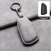 Odinė automobilio rakto dėklas, skirtas VW Volkseagen Passat B8 Magotan, Skoda Superb A7 Kodiaq, Seat Polo Golf Tiguan Beetle Caddy gray