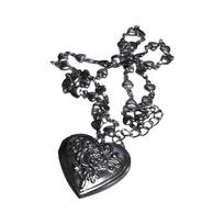 Elegant Heart Shape Locket Necklace Fashionable Chain Necklace Photo Box Necklace Perfect for Trendy Fashion Enthusiasts gray