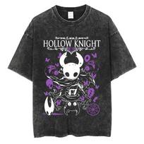 Hollow Knight Vintage Washed Gaming Merch Graphic TShirt Unisex Unisexs Casual Oversized  Cotton Tee for Cosplay Cartoon Fans S black
