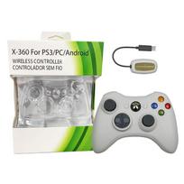 2.4G Wireless Game Controller with USB Receiver, Plug and Play Gamepad for PC/Steam 16x12x6cm balta