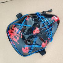 LED V-Shaped Fluorescent Skull Mask for Halloween black