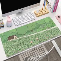 Cute Cat Large Gaming Keyboard Mouse Pad XL Green Plant Computer Gamer Tablet Mause pad Long Mousepad XXL x Play Mice Mats 800x300x2mm white