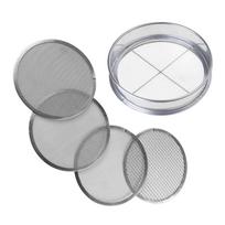 Gardening Soil Sifter Set Stainless Steel 8Inch Diameter Features 4 Mesh Sizes for Versatile Soil Screening 1 gray