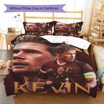 Kevin De Bruyne Belgium National Team Portrait Print 3 Pieces Duvet Cover Set Football Sports Bedding Bedroom Decor Without Pillow Core Comforter 135x200cm white