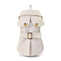 British Style Pet Dog Clothes Trench Coat  Winter Thicken Jacket Coat Costumes Hoodies Clothes for Small Puppy Dogs Cat Clothing (Beige,S) smėlis