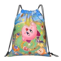 Custom K-Kirbys Drawstring Bags for Training Yoga Backpacks Men Women Cartoon Sports Gym Sackpack One Size pink