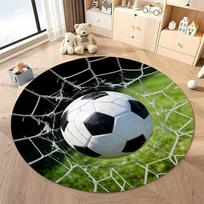 Nemokamas pristatymas Futbolo vartų kilimas sporto entuziastų kambariams apvalus kilimas namų sofai miegamajam, dovana Diameter -120cm black