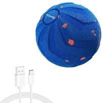 Bite Resistant Smart Dog Ball USB Rechargeable Wear Resistant Automatic Moving Ball Durable with Light Electronic Rolling Ball mėlyna