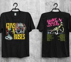 Rare New Guns N Roses Was Here 1980 Tour Vintage T-Shirt S gray