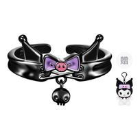 Sanrio Madingas dažytas Kuromi x kuromi Lolita saldus ir šaunus pavienis žiedas, saldus ir mielas viskam tinkantis rodomojo piršto žiedas, meilės prisipažinimo dovana ZGH-8037-C23 balta