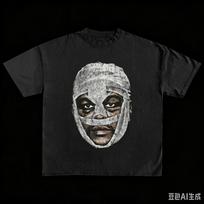 THE WEEKND Dawn FM BIG FACE Men Women Streetwear Oversized Harajuku High Quality Casual Loose Short Sleeve Female Male Clothing 4XL black