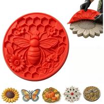 Reusable Garden Stepping Stone Mold Reusable Silicone Concrete Mould DIY Yard Path Ornament for Halloween Christmas red