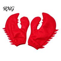 Teminio renginio pasirodymo apranga 1 pora Juokingų omaro krabo nagų pirštinių, Naujovė suaugusiems Patogus poliesterio Cosplay įrankis Nagų kostiumas Helovinui 1 Pair red