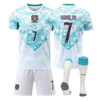 Portugal 7 Ronaldo Soccer Jersey 2026 World Cup Adults Quick-Dry Short Sleeve Set 16 žalia