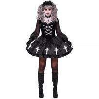 Halloween vampire horror costume black dress, ghost doll ghost bride witch stage costume M black