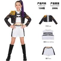 Vaikų K-Pop Demonų Medžiotojų Zoey Rumi Mira Kostiumas Išgalvotas Kostiumas Cosplay Virtuali Idolė Filmo Cosplay Mergaitėms Vaikams Helovinas Karnavalas (Height 110cm) black