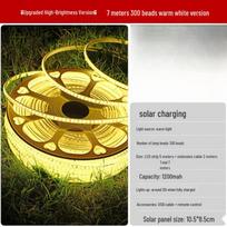 Outdoor Solar LED Strip Light with Remote, Warm White šilta balta spalva