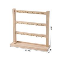 Medinis papuošalų kolekcijos stovas su kabliukais Apyrankių vitrina Karoliukų stovas 18 Hooks beige