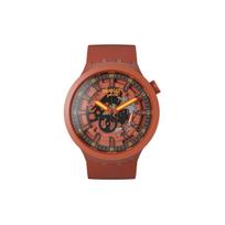 SWATCH Unisex Big Bold Series 47mm Coffee Watch SB01R100 SB01R100 Red Brown brown
