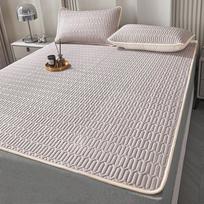 Quilted Mattress Home Cool Summer Mat Kit Couple 2People Easy To Use Single Double Bed Foldable Sleeping Sheet Protection Cushion Wasart Latex 90x190cm 2pc gray