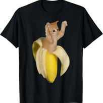 Banana Cat Crying Sad Kitten Cute Kitty Funny Silly Cats T-Shirt for Men Women Girls Kids S juoda
