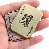Poker Push Card Portable Magnetic Metal Poker Slider Toy for Home School Office Outdoor AA black