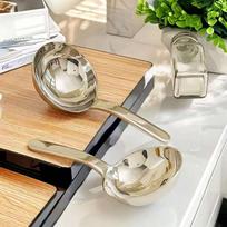 1 Piece Stainless Steel Ladle Short Handle Essential Kitchen Tool for Soup Serving and Daily Cooking Tasks ONESIZE gray