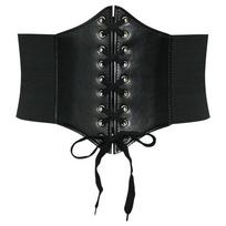 1Pc Plastic Waist Women's Ultra-wide Fashion Korean Version of Court Waist Seal Women's Decorative Wide Belt Elastic Waist Seal black
