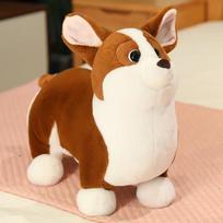 23-45cm Lifelike Chubby Corgi Plush Toys Simulation Stuffed Puppy Plush Doll Soft Babys Accompany Sleeping Pillow for Girls Gift 23cm white