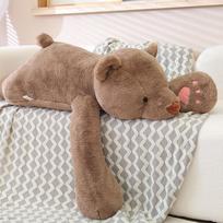 60-120cm Mielas pliušinis gulintis miegantis lokio pagalvė Kawaii ilgarankiai poliariniai lokiai lėlės lovos pagalvėlė kimštas minkštas vaikams vaikų dovanos 60cm ruda