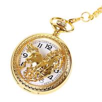 Various Gold-plated Alloy Metal Pocket Watches, Jewelry, Simple Digital Quartz Movement Round Pocket Watches beige