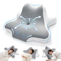 Prone Sleeping Pillow Latest Ergonomic Neck Support Sleep Pillow for Prone Comfortable Memory Foam x High Neck Suitable for 3D Cooling Cover Washable gray