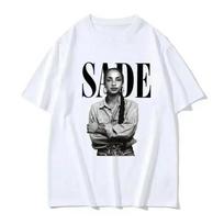 90s Singer S-Sade Print Men Women Hip Hop Vintage T-shirts Streetwear Y2K T-shirt M white