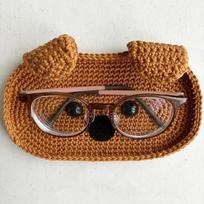 1Pc Eyeglasses Storage Box Handmade Crochet Animal Series Woolen Knitting  Holiday Gift Material Kit Eyeglasses Storage Tray black