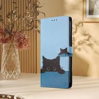 Odinis telefono dėklas For Oppo Reno 14 13 12 11 10 Pro 14F 13FS 13A 12FS 11F Dangtelis Atverčiamas piniginė Magnetinis dažytas dėklas Katė Gėlė Reno 12 Pro 5G white