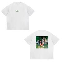 SZA Travel Hip Hop Rap T-shirt American Hip Hop Summer New Men and Women Retro Fashion Short-sleeved Top XL white