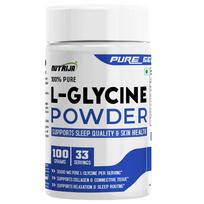 NutriJa L-Glycine Powder 100g | 3000mg Per Serving | 100% Pure Free Form Amino Acid | Supports Sleep Quality & Skin Health | 33 Servings