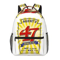 Game Hitman Logo Agent'z 47 Sauce Backpack Student Boys Girls BookBag Kids School Bag Computer Shoulder Bags for Men Women One Size yellow