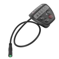 Elektrinio dviračio LED ekranas Greičio reguliatorius Išmanus Lengvas 24v 36v 48v Atsparus vandeniui 5 kontaktų Greičio reguliatorius LED ekrano skydelis vidutinio variklio black