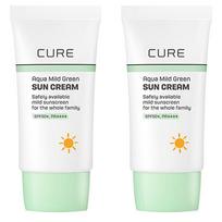 Kim Jung Moon Aloe La Sense Aloe Cure Aqua Mild Green Sun Cream SPF50+ PA++++, 40ml, 2 pcs white
