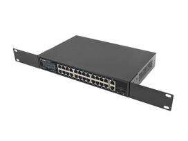 LANBERG 24-port 1GB PoE+ switch with 2x GB and 2x SFP ports, 19" rackmount, 250W