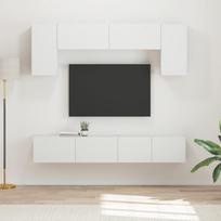 TV spintelių komplektas 4 pcs Balta Apdirbta mediena