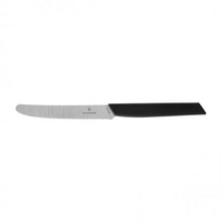 Virtuvinis peilis Victorinox Swiss Modern 6.9003.11W dantytas su užapvalintu galiuku juodas